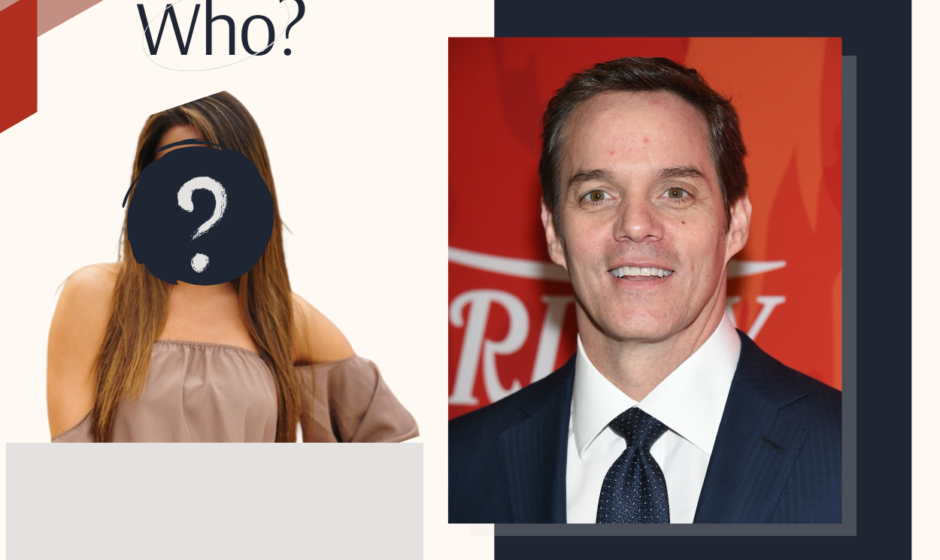 This image shows Bill Hemmer with a thought-provoking question mark next to him, asking "Who is Bill Hemmer's wife?" It captures the curiosity surrounding his personal life, as many wonder about his relationship status and why he remains unmarried.